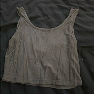 SHEIN Gray Fitted Crop Tank Top